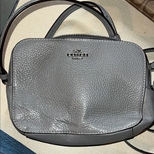 Coach Pebbled Leather Crossbody Bag in Gray